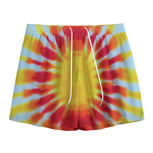 Circle Tie Dye Print Mesh Shorts
