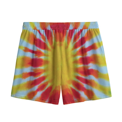 Circle Tie Dye Print Mesh Shorts