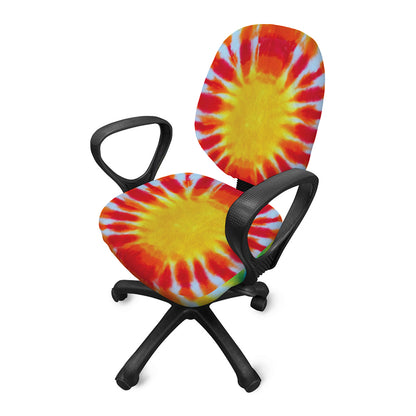 Circle Tie Dye Print Office Chair Cover