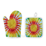 Circle Tie Dye Print Oven Mitt And Pot Holder Set