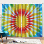 Circle Tie Dye Print Pencil Pleat Curtains