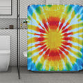 Circle Tie Dye Print Polyester Shower Curtain