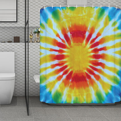 Circle Tie Dye Print Polyester Shower Curtain