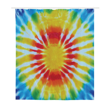 Circle Tie Dye Print Polyester Shower Curtain