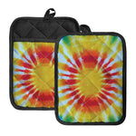 Circle Tie Dye Print Pot Holders With Pocket