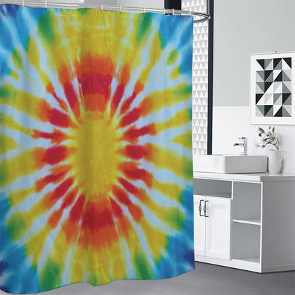 Circle Tie Dye Print Premium Shower Curtain