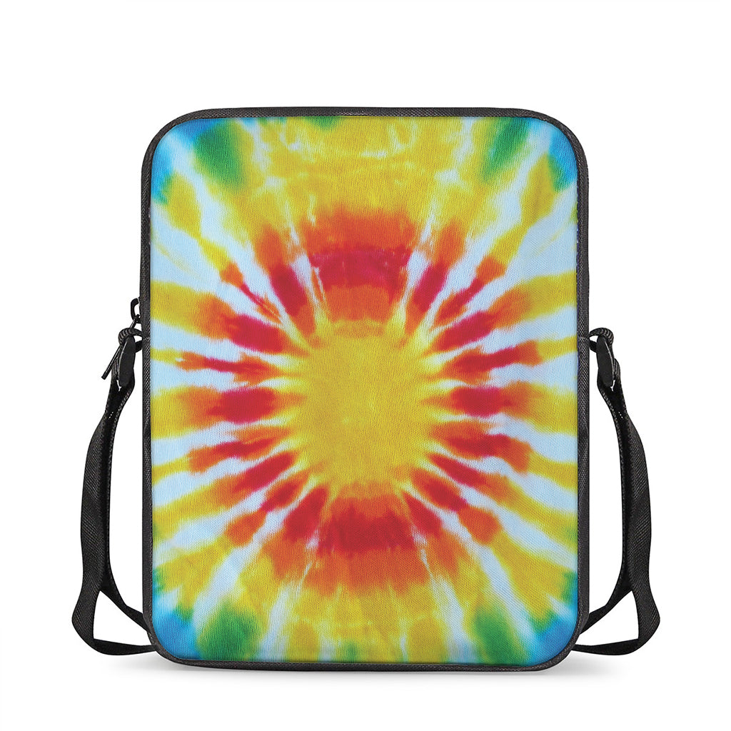 Circle Tie Dye Print Rectangular Crossbody Bag