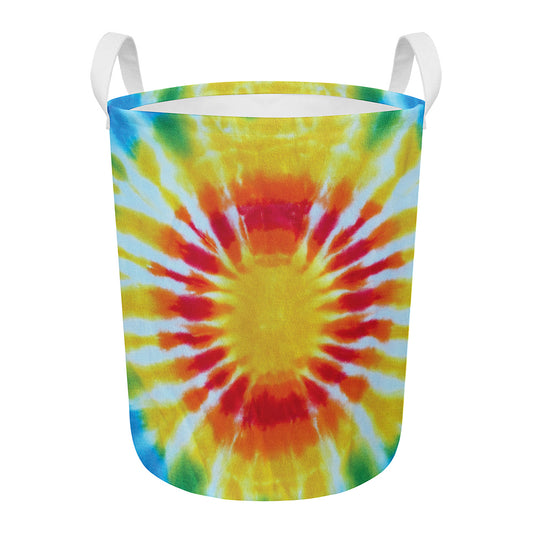 Circle Tie Dye Print Round Laundry Basket