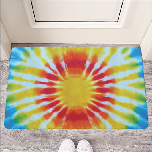 Circle Tie Dye Print Rubber Doormat