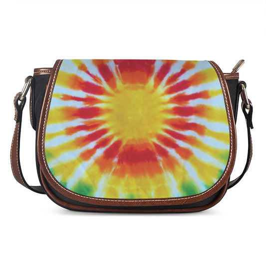 Circle Tie Dye Print Saddle Bag