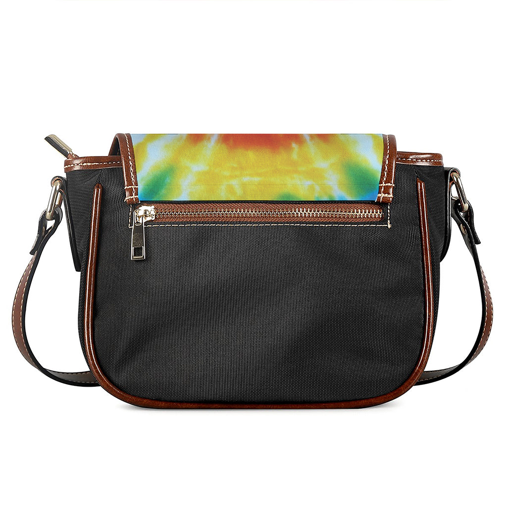 Circle Tie Dye Print Saddle Bag