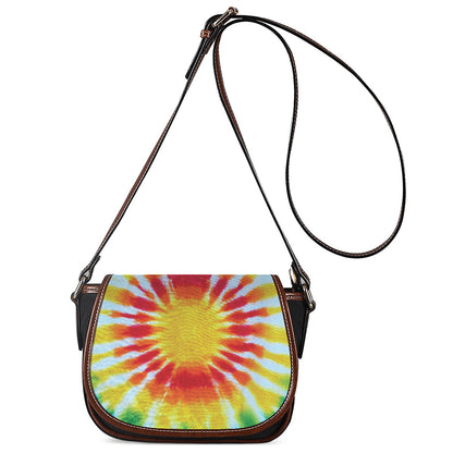 Circle Tie Dye Print Saddle Bag