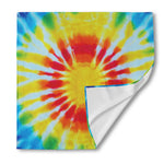 Circle Tie Dye Print Silk Bandana