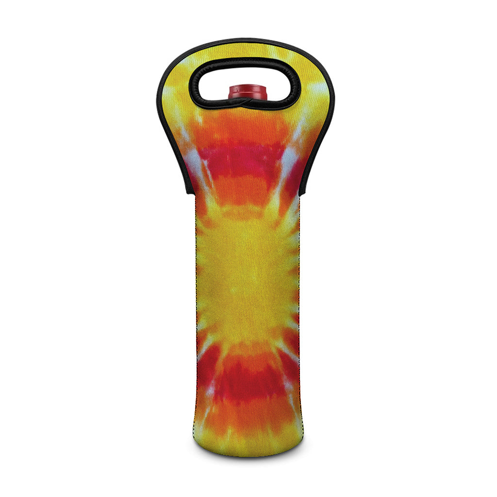 Circle Tie Dye Print Single Neoprene Wine Tote