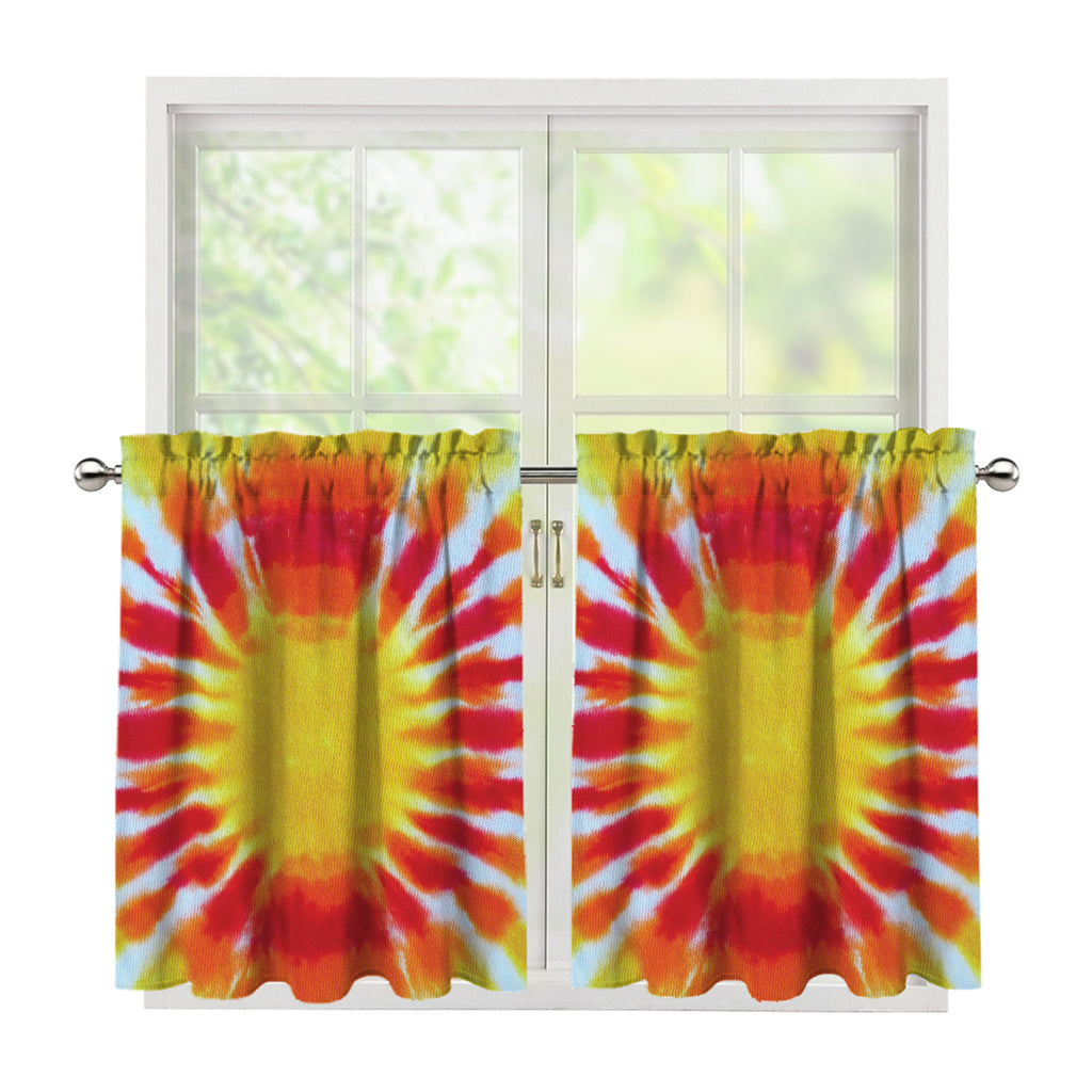 Circle Tie Dye Print Tier Curtains