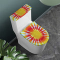 Circle Tie Dye Print Toilet Lid And Tank Cover Set