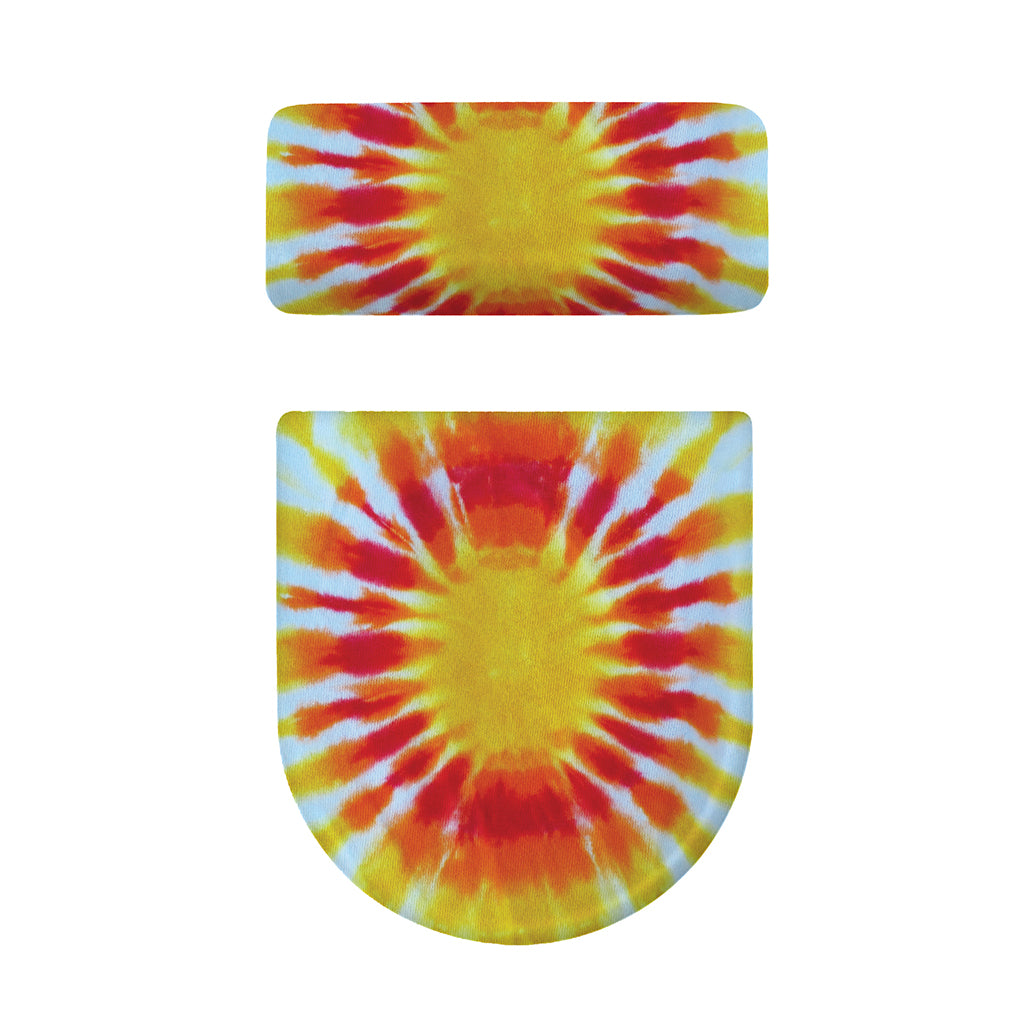 Circle Tie Dye Print Toilet Lid And Tank Cover Set