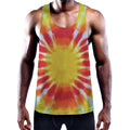 Circle Tie Dye Print Men's Workout Tank Top