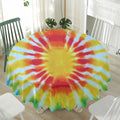 Circle Tie Dye Print Waterproof Round Tablecloth