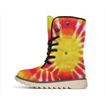 Circle Tie Dye Print Winter Boots