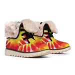 Circle Tie Dye Print Winter Boots