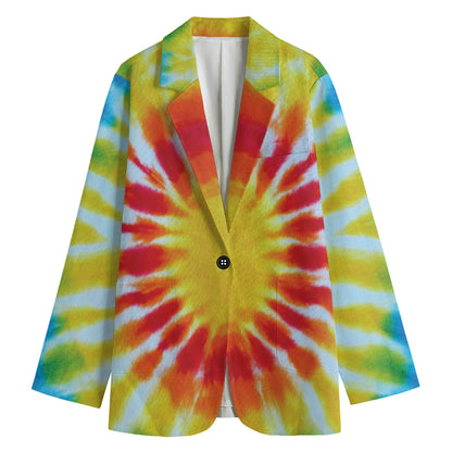 Circle Tie Dye Print Women's Blazer