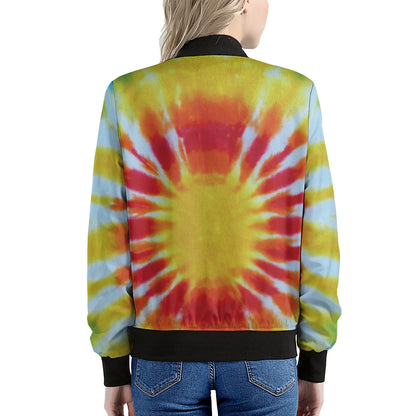 Circle Tie Dye Print Women's Bomber Jacket