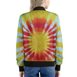 Circle Tie Dye Print Women's Bomber Jacket
