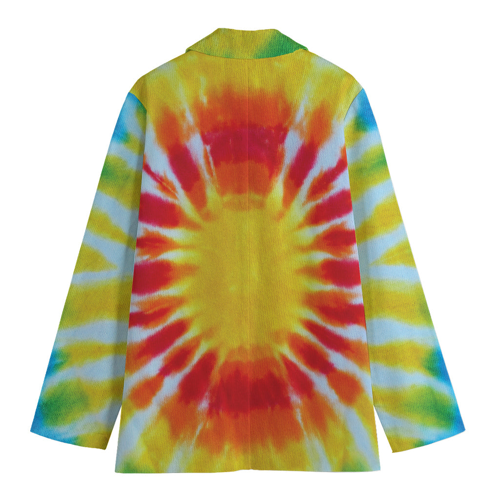 Circle Tie Dye Print Women's Cotton Blazer