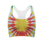 Circle Tie Dye Print Women's Sports Bra