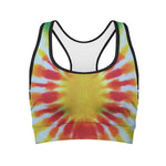 Circle Tie Dye Print Women's Sports Bra