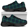 Clan Campbell Tartan Pattern Print Black Chunky Shoes