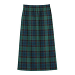 Clan Campbell Tartan Pattern Print Cotton Front Slit Maxi Skirt