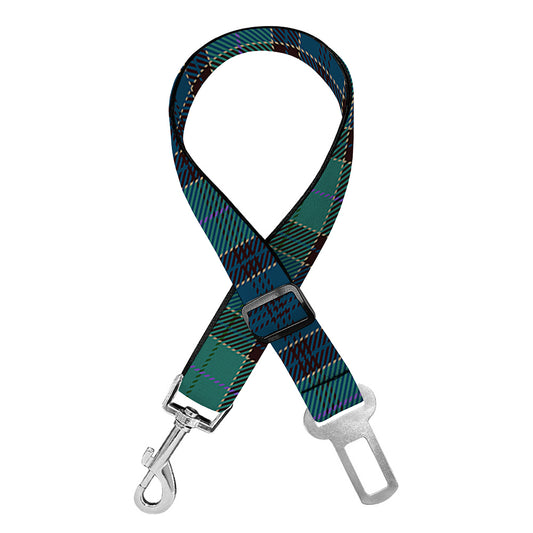 Clan Campbell Tartan Pattern Print Dog Seat Belt