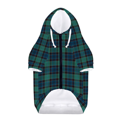 Clan Campbell Tartan Pattern Print Dog Zip Up Hoodie