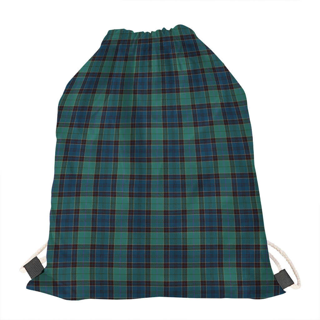 Clan Campbell Tartan Pattern Print Drawstring Bag