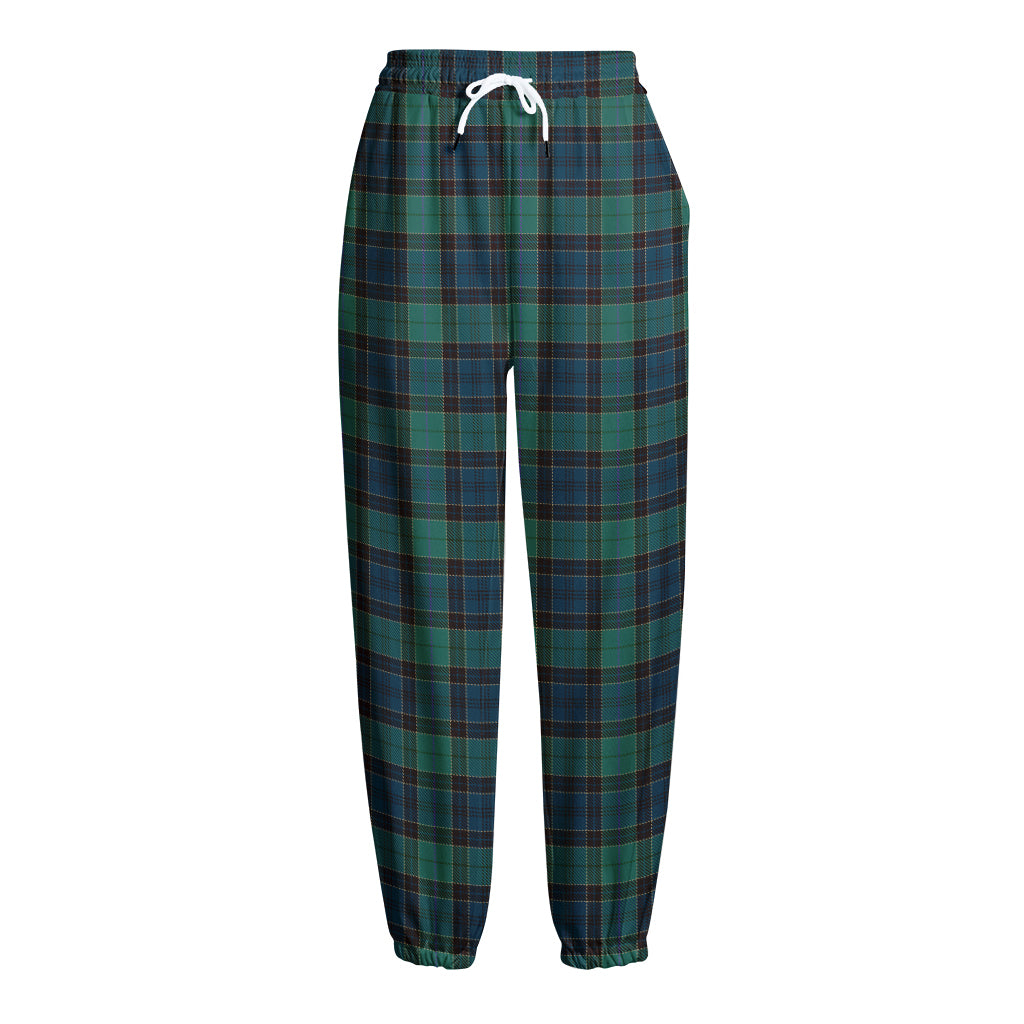 Clan Campbell Tartan Pattern Print Fleece Lined Knit Pants