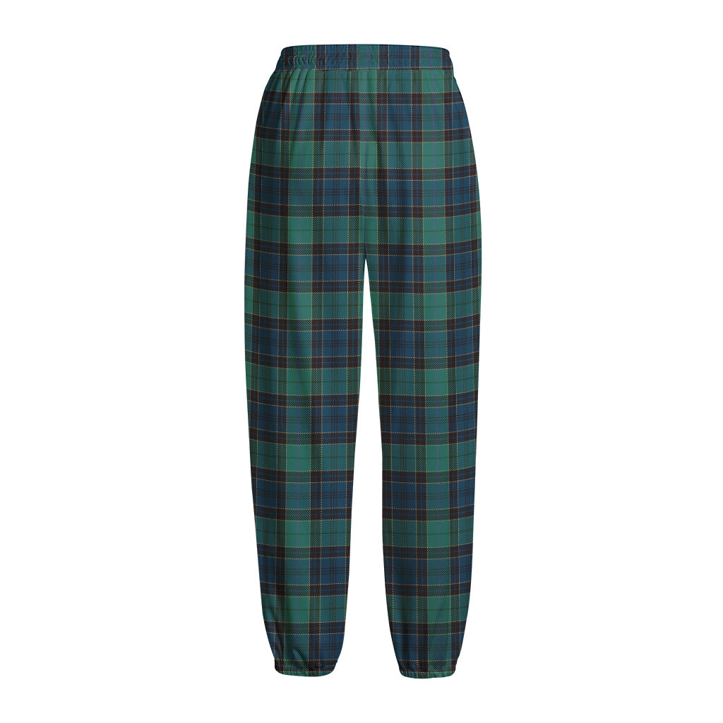 Clan Campbell Tartan Pattern Print Fleece Lined Knit Pants