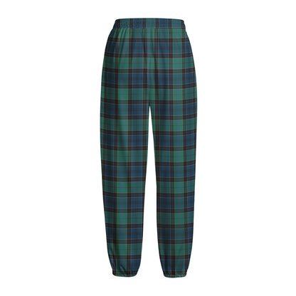 Clan Campbell Tartan Pattern Print Fleece Lined Knit Pants