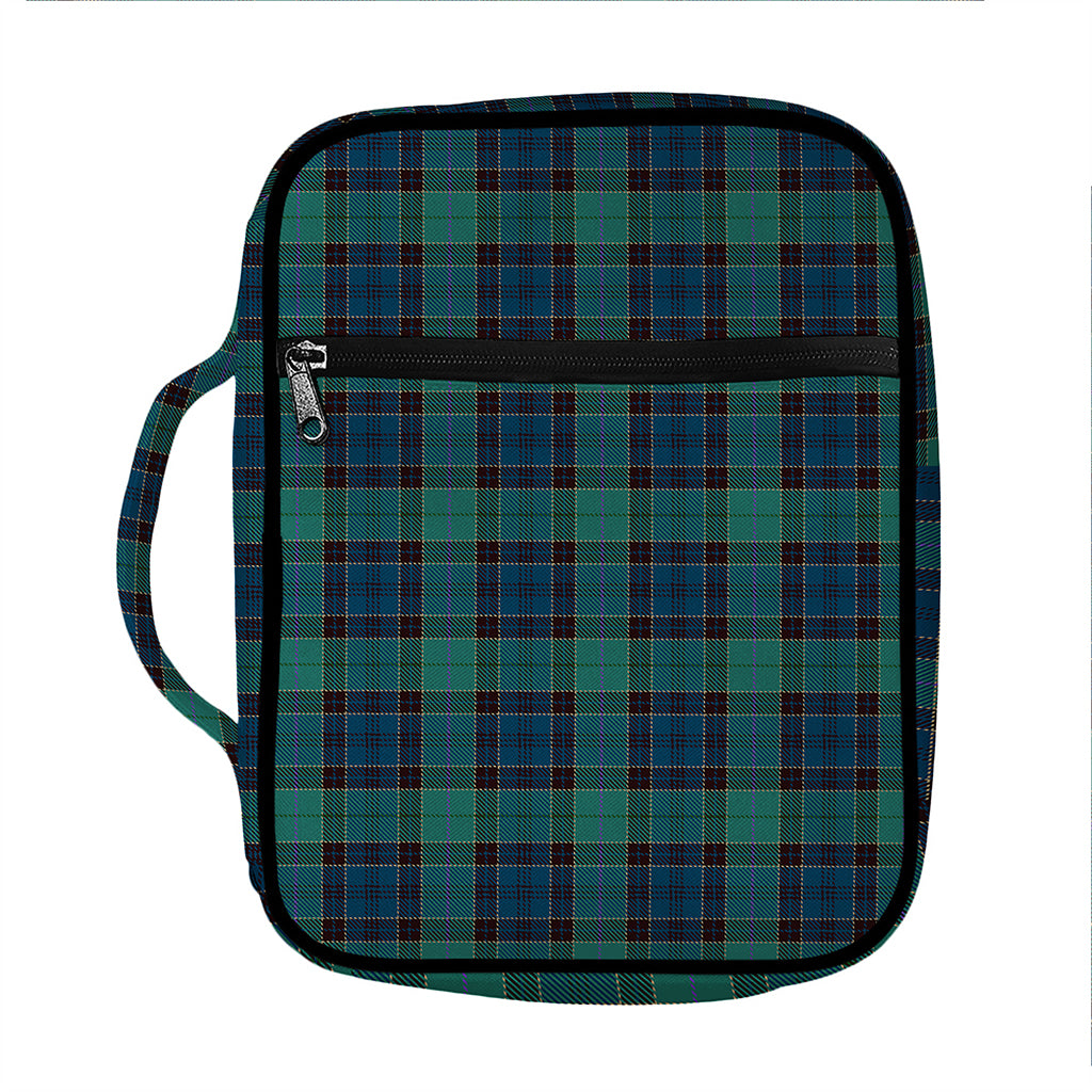 Clan Campbell Tartan Pattern Print Front Pocket Bible Bag