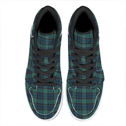 Clan Campbell Tartan Pattern Print High Top Leather Sneakers