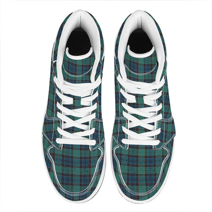 Clan Campbell Tartan Pattern Print High Top Leather Sneakers