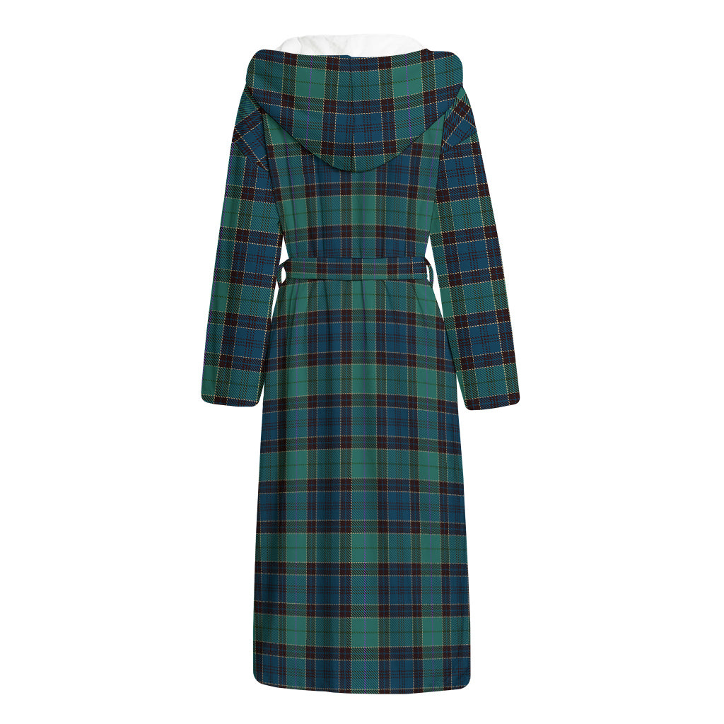 Clan Campbell Tartan Pattern Print Hooded Bathrobe