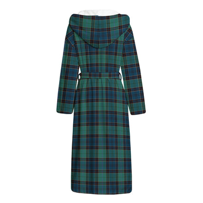Clan Campbell Tartan Pattern Print Hooded Bathrobe