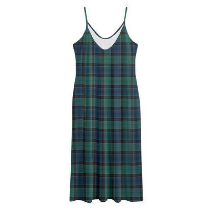 Clan Campbell Tartan Pattern Print Jersey Midi Cami Dress