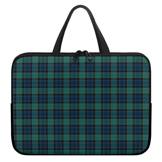 Clan Campbell Tartan Pattern Print Laptop Sleeve With Handle