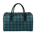 Clan Campbell Tartan Pattern Print Leather Duffel Bag