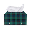Clan Campbell Tartan Pattern Print Leather Tissue Box Cover