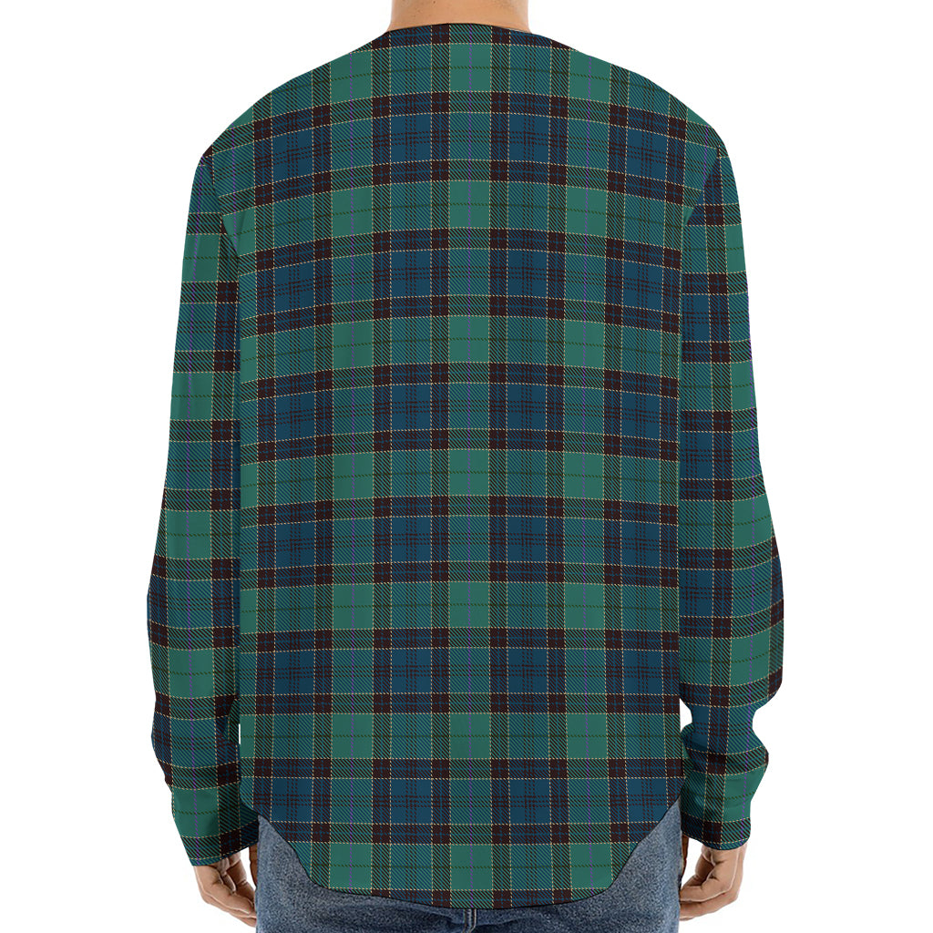 Clan Campbell Tartan Pattern Print Long Sleeve Baseball Jersey