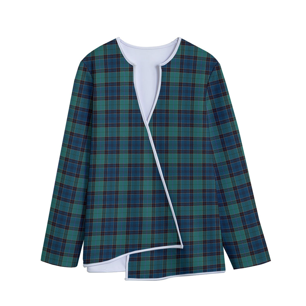 Clan Campbell Tartan Pattern Print Long Sleeve Short Coat